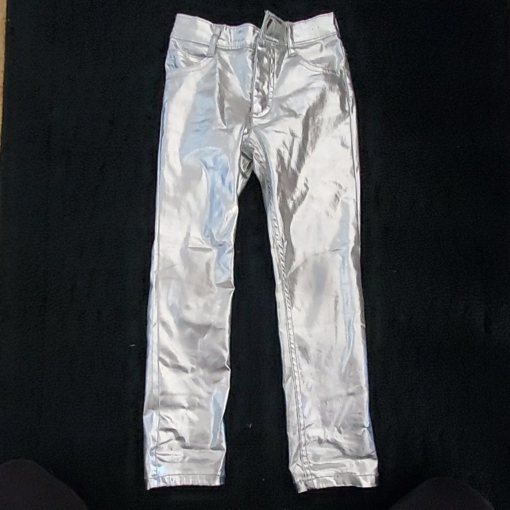 Silver metallic girls pants